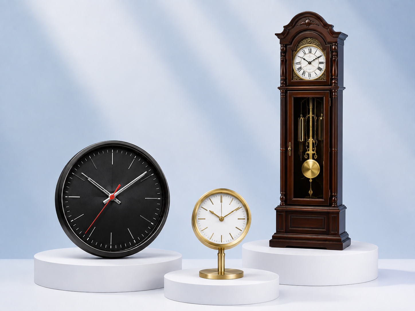 Wall, desk and grandfather clock collection