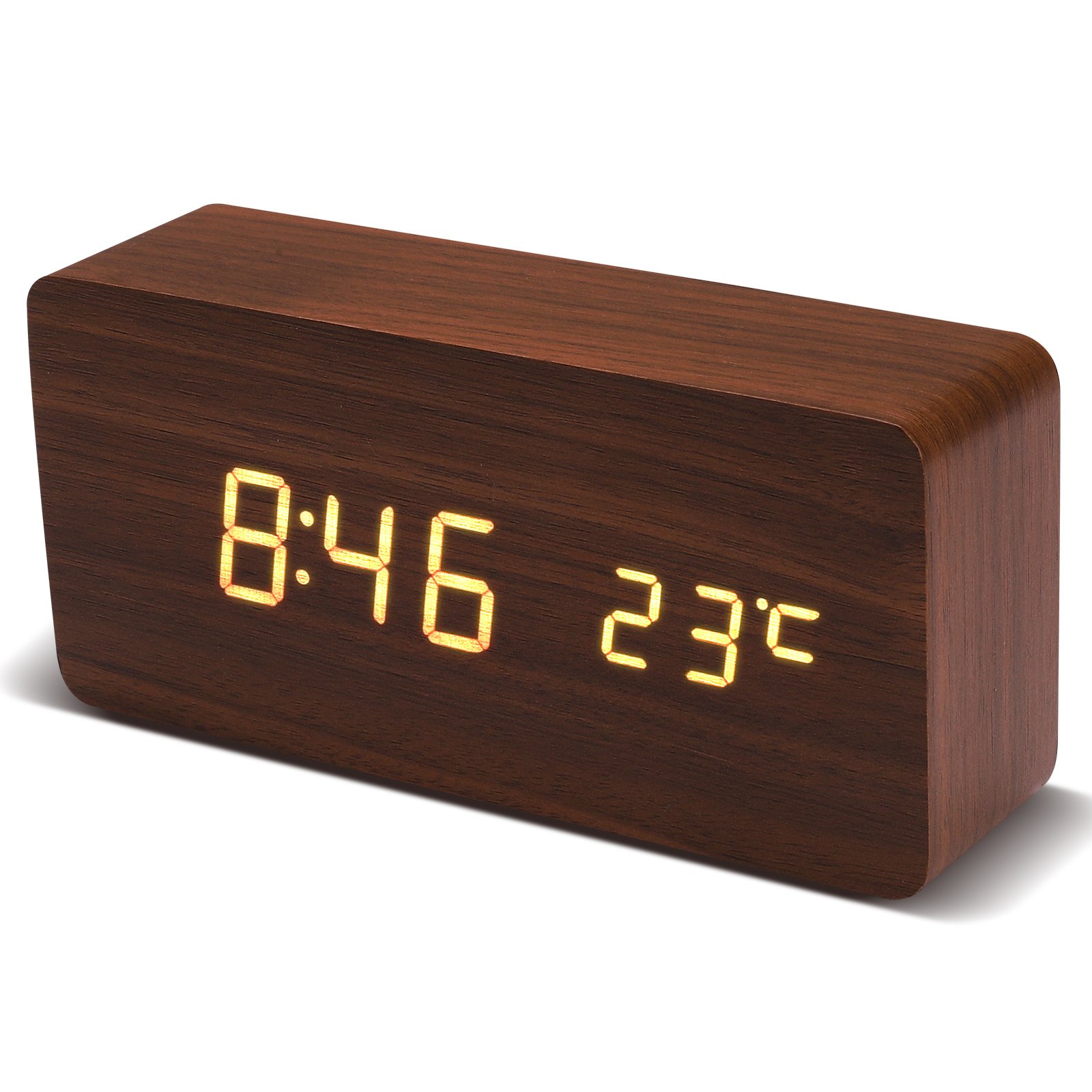 WoodGlow Digital Alarm Clock