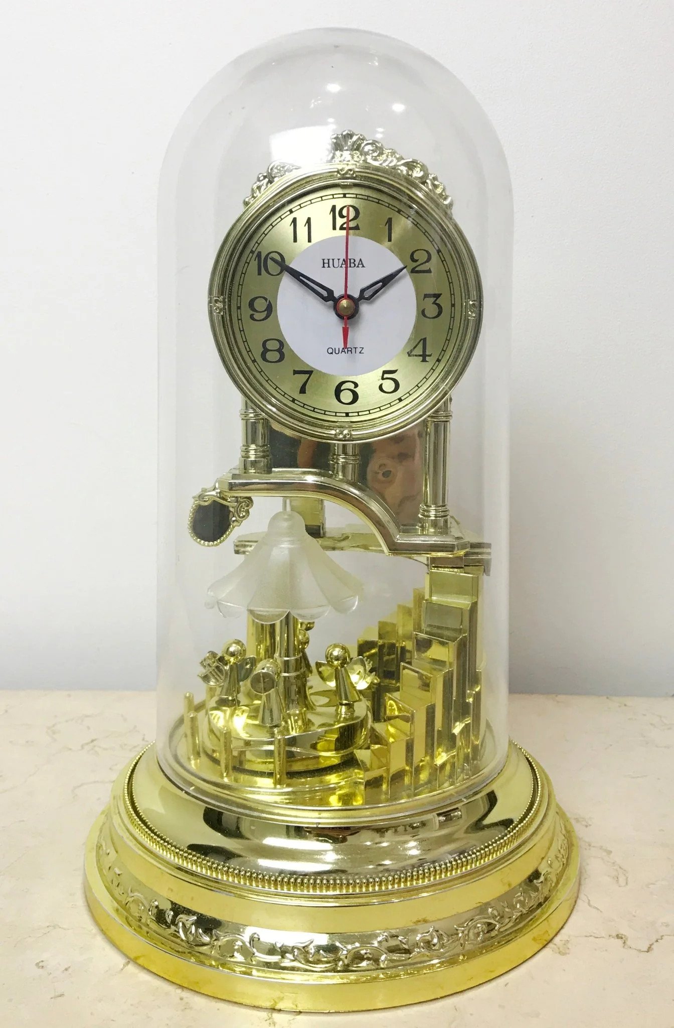 Golden Angel Carousel Clock